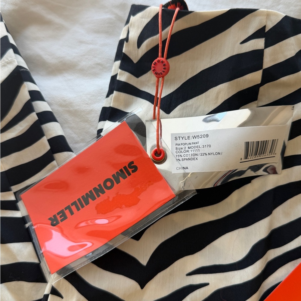 Simon Miller Pia Poplin Pant in Zebra Print - Picture 2 of 2